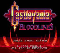 Castlevania - Bloodlines Title Screen